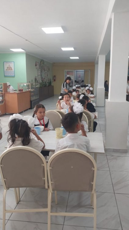 Ас мәзірі 12.09.2024ж. Оқушылардың тамақтану барысы.